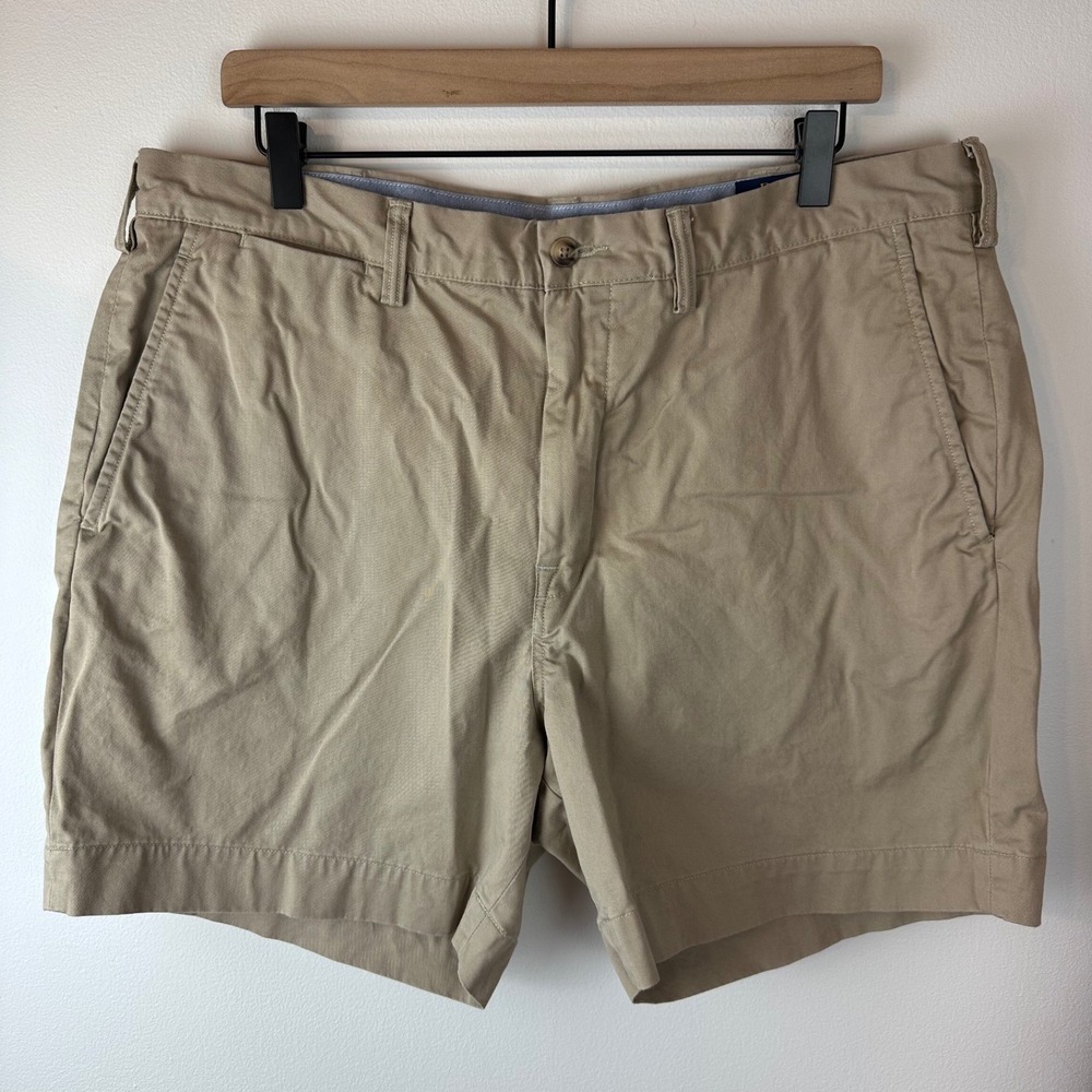 POLO RALPH LAUREN Men's Khaki Stretch Cotton Twill Classic Fit Chino Shorts 36W